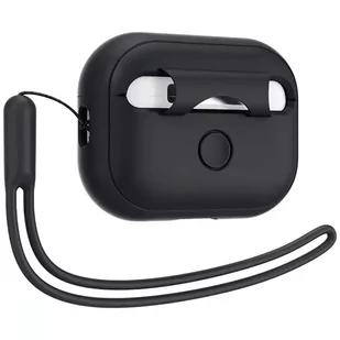 Etui ochronne na słuchawki Spigen Silicone Fit Strap do Apple AirPods Pro 1/2 czarny/black ACS05479 - Akcesoria do słuchawek - miniaturka - grafika 3
