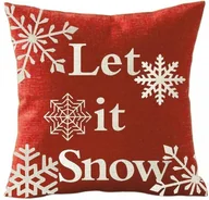 Pozostałe akcesoria świąteczne - Świąteczna POSZEWKA na Poduszkę Pokrowiec Let It Snow 44x44cm BQ68A - miniaturka - grafika 1
