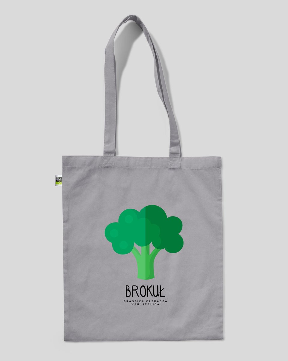 torba bawełniana na prezent na zakupy BROKUŁ Szary