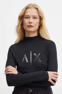 Armani Exchange longsleeve damski kolor czarny XW000061 AF10355 - Bluzki damskie - miniaturka - grafika 1