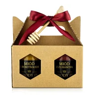 Miód - Zestaw 2 miodów w karbowanym kartonie - walizce - miniaturka - grafika 1