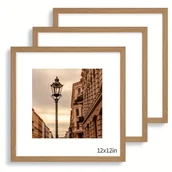 Inne - TEMU Klasyczne ramki na zdjęcia 3-pak kwadratowe z passe-partout do ekspozycji na ścianie, uniwersalna orientacja pionowa, pojedynczy projekt ramki, - miniaturka - grafika 1