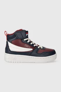 Buty dla dziewczynek - Fila sneakersy dziecięce FXVENTUNO velcro mid kolor granatowy - grafika 1