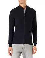Swetry męskie - TOM TAILOR Męskie Kardigan ze stójką 1032291, 13160 - Knitted Navy Melange, L - miniaturka - grafika 1