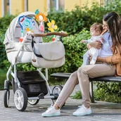 Zawieszki dla dzieci i niemowląt - PAŁĄK ŁUK Z ZABAWKAMI ZAWIESZKA grzechotka DO ŁÓŻECZKA WÓZKA NA FOTELIK - miniaturka - grafika 1