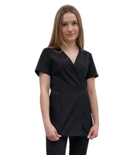 Żakiet kopertowy, tunika czarna basic premium roz. XL - Marynarki i żakiety damskie - miniaturka - grafika 1