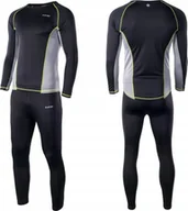 Spodnie sportowe męskie - Hi-Tec Bielizna termoaktywna męska zestaw bluza spodnie kalesony legginsy Hi-tec Kamo set czarna rozmiar XXXL - miniaturka - grafika 1