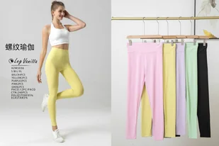 Sportowe legginsy damskie Gym Fitness Spodnie do biegania Sportowe spodnie damskie do jogi Fioletowe L/XL - Spodnie damskie - miniaturka - grafika 1