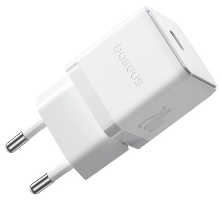 Ładowarka sieciowa Baseus Palm 1C 20W (z kablem Baseus Mini White USB-C 60W (20V/3A) 1m) - biała