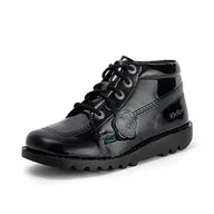Botki damskie - Kickers Damskie botki Kick Hi Vegan Patent, Czarny, 40 EU - miniaturka - grafika 1