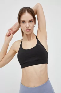 Puma biustonosz do jogi Studio kolor czarny gładki - Bielizna sportowa damska - miniaturka - grafika 1