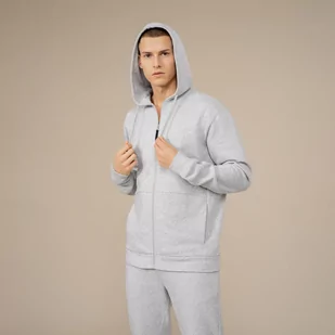 Męska bluza dresowa rozpinana z kapturem OUTHORN BLM604 - szara - Outhorn - Bluzy sportowe męskie - miniaturka - grafika 1
