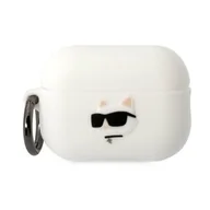 Akcesoria do słuchawek - Karl Lagerfeld etui do Airpods Pro 2 KLAP2RUNCHH białe 3D Silicone NFT Karl - miniaturka - grafika 1