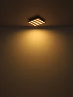 Lampy sufitowe - Ceiling LED lamp GLOBO HAYDEN, 30W, 3000K, 3100lm, wood/black color 80 x 20 x 5 cm - miniaturka - grafika 1