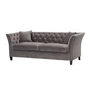 Sofy i kanapy - Dekoria Sofa Chesterfield Modern Velvet Dark Grey 3os. 225x87x82cm 006-501 - miniaturka - grafika 1