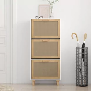 Lumarko Szafka na buty, biała, 52x25x115 cm, materiał drewnopochodny - Szafki na buty - miniaturka - grafika 4