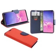 Portfele - Etui książkowe "Fancy" kompatybilne z SAMSUNG GALAXY S10 PLUS (G975F) etui na telefon komórkowy etui portfelowe z funkcją podstawki, slot na karty czerwono-niebieski - miniaturka - grafika 1