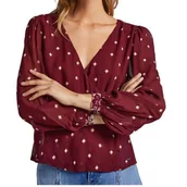 Bluzki damskie - Bluzka damska Pepe Jeans Graciella bordowa w kropki-M - miniaturka - grafika 1