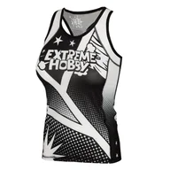 Kimona, stroje i obuwie - Tank Top fitness damski EXTREME HOBBY COMICS BLACK techniczny - miniaturka - grafika 1