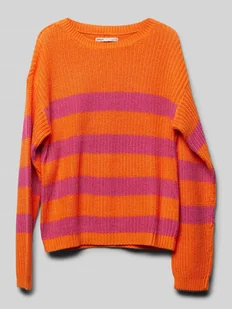 Sweter z dzianiny o luźnym kroju z prążkowanymi wykończeniami model ‘SIF’ - Swetry dla dziewczynek - miniaturka - grafika 1