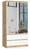 Szafy - Skandynawska szafa z lustrem dąb artisan + biały Z2-L88 - miniaturka - grafika 1