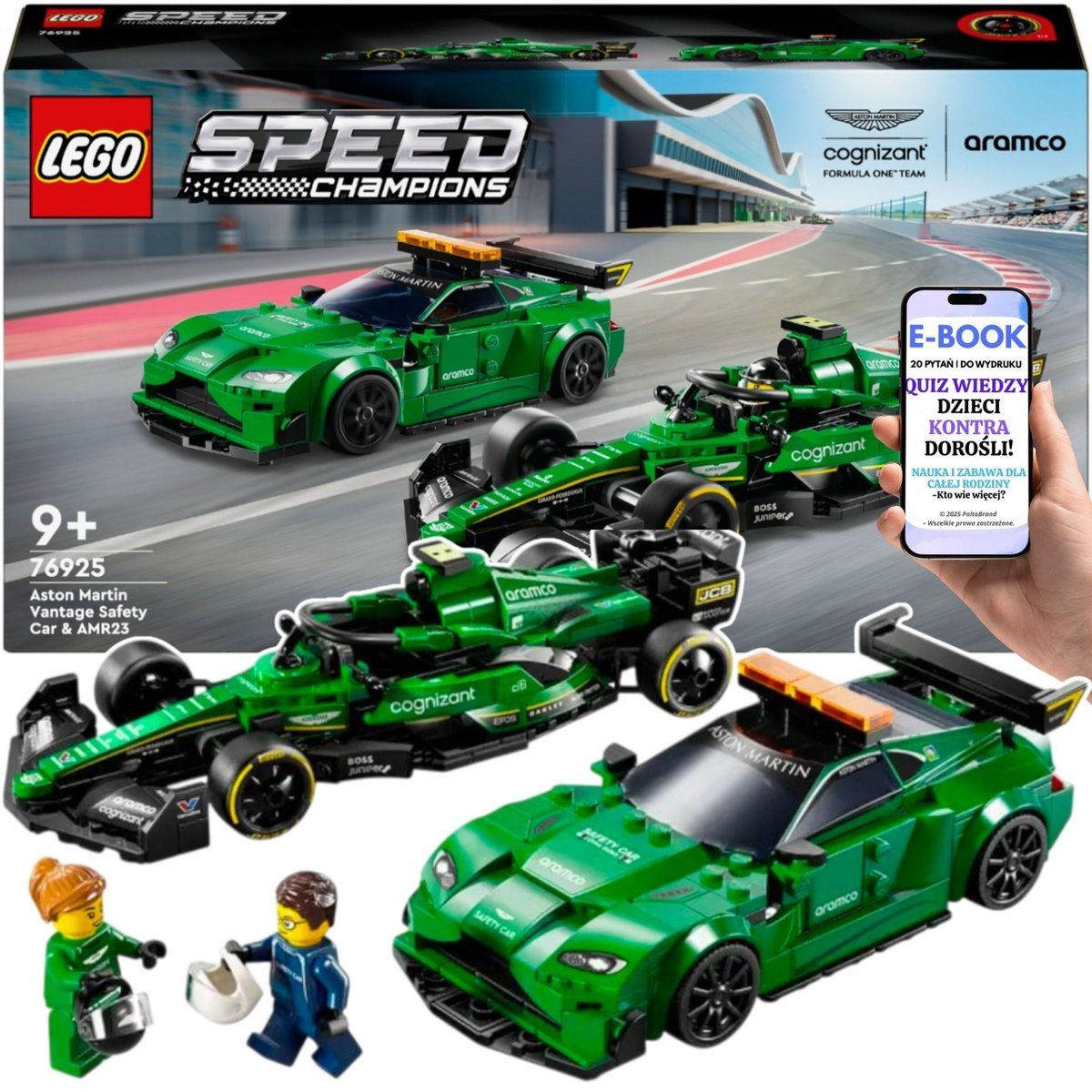 LEGO KLOCKI PREZENT Aston Martin F1 + Samochód Bezpieczeństwa 76925 – Wyjątkowy Zestaw dla Dziecka Syna Chłopca + EBOOK-2