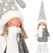 Ozdoby bożonarodzeniowe - Laleczka 37 cm figurka świąteczna skrzat dziewczynka stojąca krasnal CA0679 - miniaturka - grafika 1