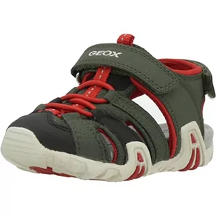 Geox B Sandały z kołnierzem, zielony (DK Green/RED, 25 EU, Dk Green Red, 25 EU - Buty dla chłopców - miniaturka - grafika 1