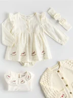 Komplety dla niemowląt - Reserved - Body z falbaną - złamana biel - miniaturka - grafika 1