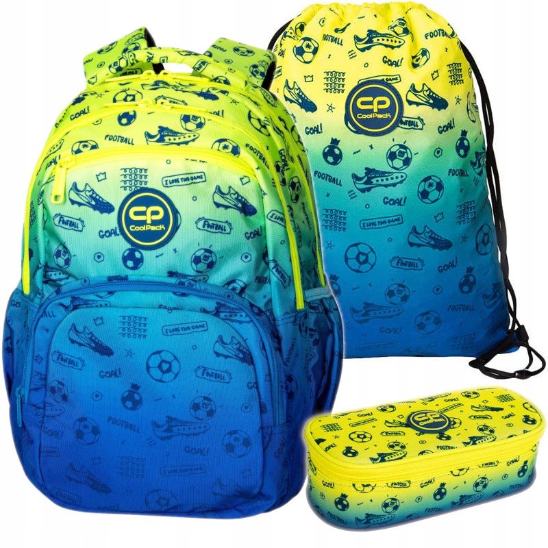 Plecak szkolny młodzieżowy dla chłopca CoolPack tornister Football Zestaw
