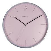 Zegary - NeXtime Zegar ścienny Essential Silver różowy - miniaturka - grafika 1