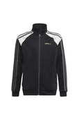 Bluzy dla dziewczynek - Bluza dziecięca Adidas Track czarna rozsuwana-128 - miniaturka - grafika 1