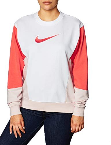 Nike damska koszulka z długim rękawem W Nsw Crew Hbr Ft Cb biały White/Magic Ember/Barely Rose S