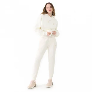 Damskie spodnie dresowe Guess Olympe Long Pants - beżowe - Spodnie sportowe damskie - miniaturka - grafika 1