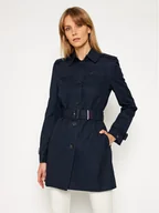 Płaszcze damskie - Tommy Hilfiger Trencz Heritage Single WW0WW24966 Granatowy Regular Fit - miniaturka - grafika 1