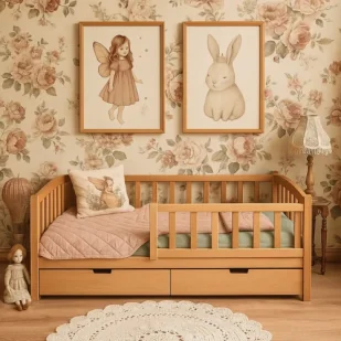 Łóżko dziecięce Torvi - 100 % drewno - Łóżka dla dzieci i młodzieży - miniaturka - grafika 1