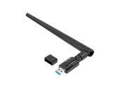 Karty sieciowe - Lanberg bezprzewodowa karta sieciowa WiFi USB 3.0 AC1200 Dual band 1 wewn. +1 zewn. antena NC-1200-WIE - miniaturka - grafika 1