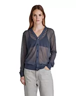 Swetry damskie - G-STAR RAW Damski sweter Core Knit Cardigan, Niebieski (Fantem Blue D140-863), L - miniaturka - grafika 1