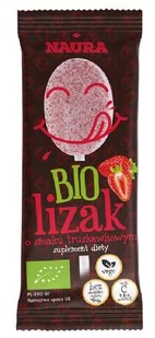 Lizak pudrowy o smaku truskawkowym BIO 6 g - Gumy do żucia, lizaki, dropsy - miniaturka - grafika 1
