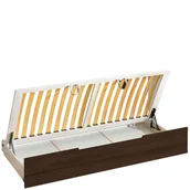 Łóżka dla dzieci i młodzieży - Łóżko Dolne 90 x 200 ze Stelażem AL3 Alan Dolmar Sosna Barwiona na Biel / Brąz Struktura - miniaturka - grafika 1