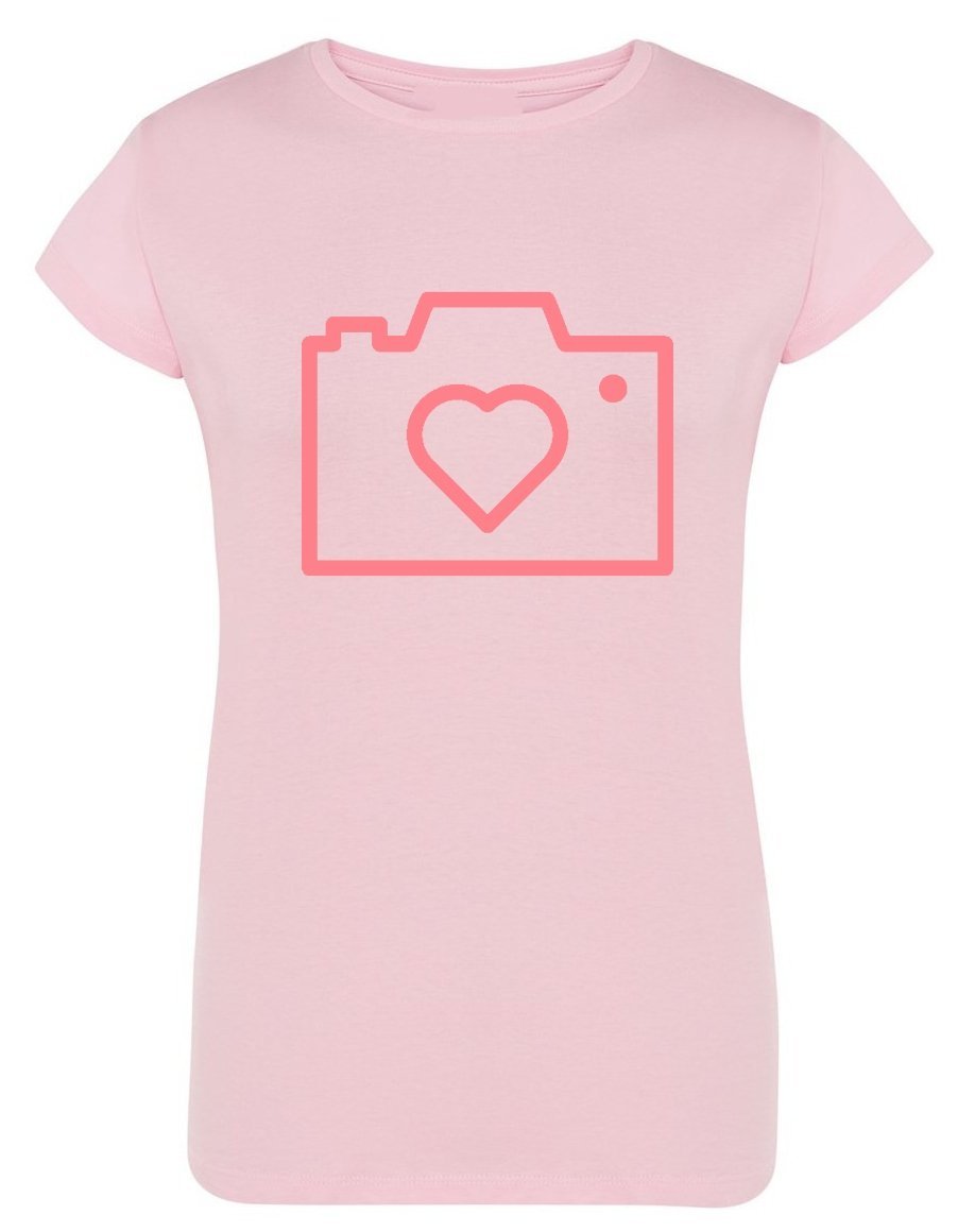 T-Shirt damski nadruk Aparat Miłośc Love r.S