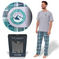 Piżamy damskie - CORNETTE Piżama Męska EXPLORE2 Bawełniana Szara Rozmiar XXL - miniaturka - grafika 1