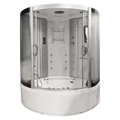 Kabiny z hydromasażem - Mazur Bath&Spa Duża kabino wanna z sauną Spa i hydromasażem białe ściany 150x150 cm MO-08150BS - miniaturka - grafika 1