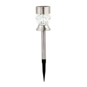 Lampy ogrodowe - Lampa solarna LED 32 cm srebrna - miniaturka - grafika 1