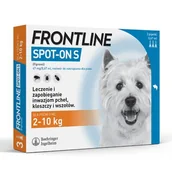 Artykuły przeciw pasożytom - Frontline Spot-on dla psów  - S: 2-10 kg (3 pipety x 0,67 ml) - miniaturka - grafika 1