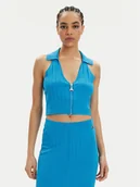 Koszulki i topy damskie - Patrizia Pepe Top 2K0257/K182-CA04 Niebieski Slim Fit - miniaturka - grafika 1