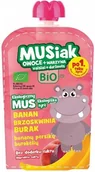 Koncentraty warzywne, przeciery - Mus owocowo- warzywny banan brzoskwinia burak  BIO 100 g - miniaturka - grafika 1