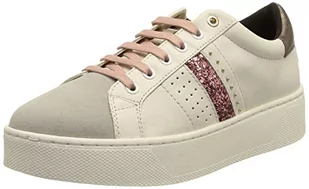 Geox Damskie sneakersy D Skyely, Off White Dk Rose, 42 EU - Sneakersy damskie - miniaturka - grafika 1