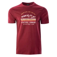 Koszulki męskie - Męska Koszulka z krótkim rękawem HI-TEC RONE 49966-MERLOT – Bordowy - miniaturka - grafika 1