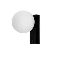 Lampy ścienne - Kaspa Kinkiet do przedpokoju GIGI 50901102 szklana kula ścienna biała - miniaturka - grafika 1